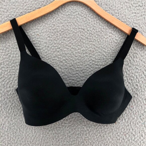 Victorias Secret Bra Womens 32D Black Lined Semi Demi Stretch Adjustable Comfort - Picture 1 of 11